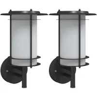 vidaXL Lampes murales d'extérieur 2 pcs. noir acier inoxydable