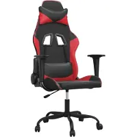 vidaXL Chaise de jeu noir et rouge similicuir