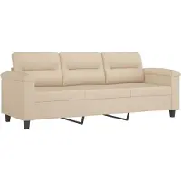 vidaXL Ensemble de canapés 4 pièces avec coussins Crème Tissu microfibre