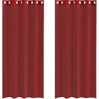 vidaXL Voile Rideaux avec oeillets 2 pcs. Rouge vin