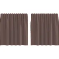 vidaXL Voile Rideaux avec patte 2 pcs. Marron