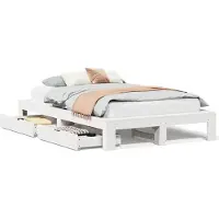 vidaXL Lit en pin massif sans matelas blanc 120x190 cm