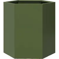 vidaXL Jardinière vert olive hexagone 46x40x45 cm acier