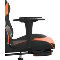 vidaXL Chaise de jeu avec repose-pieds noir et orange similicuir