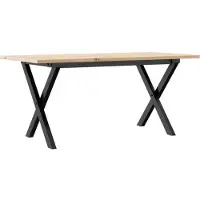 vidaXL Table basse piètement en X 100x50x45 cm pin massif & acier