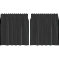 vidaXL Voile Rideaux avec patte 2 pcs. noir