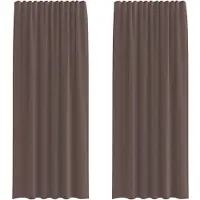 vidaXL Voile Rideaux avec patte 2 pcs. Marron