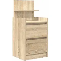 vidaXL Table de chevet avec 2 tiroirs chêne sonoma 38x34x80 cm