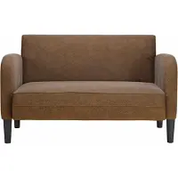 vidaXL Canapé deux places marron 110 cm similicuir