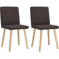 vidaXL Chaise de salle à manger 2 pcs. Marron foncé Tissu