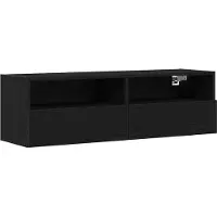 vidaXL Armoire TV murale 2 pcs Noir aspect chêne 100 x 30 x 30 cm