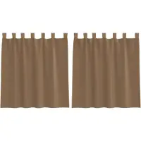 vidaXL Voilages À ?Illets 2 Pcs Marron Clair 140 X 140 Cm