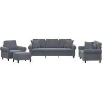 vidaXL Ensemble de canapés 4 pièces avec coussins gris foncé velours