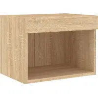 vidaXL Meuble TV 4 pièces avec lampes LED Chêne Sonoma