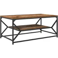 vidaXL Table basse en bois ancien 90 x 50 x 40 cm Ingénieurs Bois et acier