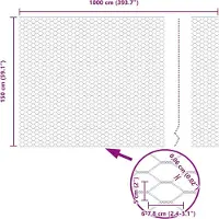 vidaXL : Clôture en panneaux soudés, 1,5 x 10 mètres, acier galvanisé, couleur argent