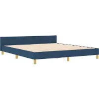 vidaXL Cadre de lit avec tête de lit bleu 180 x 200 cm Tissu