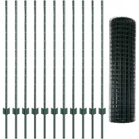 vidaXL Clôture européenne avec poteaux, 25 x 1,2 m, acier revêtu de PVC, couleur verte