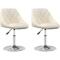 vidaXL Chaise de salle à manger 2 pcs. Pivotantes Crème Velours