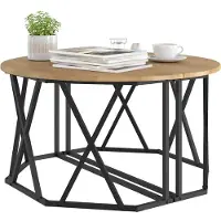 vidaXL Table basse avec finition en chêne 31.5X31.5X16.5 pouces Fabriquée en panneau de particules Lumarko