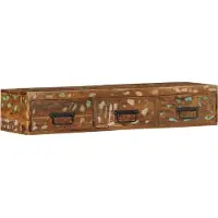 vidaXL Armoire TV murale 100x30x19 cm Vieux bois massif