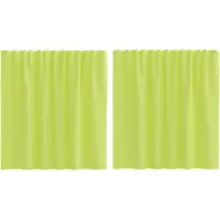 vidaXL Voile Rideaux avec poches pour tringles 2 pcs. Vert pomme