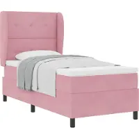 vidaXL Lit boxspring avec tête de lit rose, 200 x 100 cm, velours