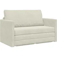 vidaXL Canapé-Lit Crème 124 x 204 x 61 cm Velours