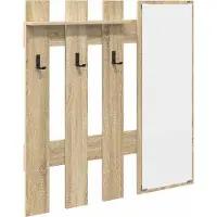 vidaXL Porte-manteau mural avec miroir Chêne Sonoma 100 x 10 x 100 cm