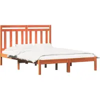 vidaXL Cadre de lit brun cireux 205,5 x 145,5 x 100 cm pin massif
