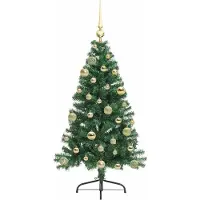 vidaXL Sapin de Noël artificiel pré-éclairé Vert 120 cm PVC