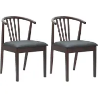 vidaXL Chaise de salle à manger 2 pcs Marron clair et noir Bois de caoutchouc solide