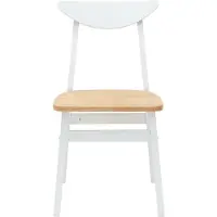 vidaXL - 2 chaises de salle à manger, bois massif d'hévéa, blanches