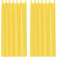 vidaXL Voile Rideaux avec poches pour tringles 2 pcs. Jaune
