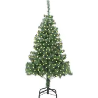 vidaXL Sapin de Noël avec 300 LED avec support Vert 180 cm PVC