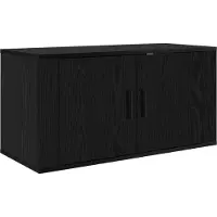 vidaXL Ensemble de meubles TV muraux , 2 pièces, noir, aspect chêne, aggloméré