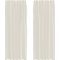 vidaXL Voile Rideaux avec poches pour tringles 2 pcs. Crème