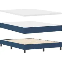 vidaXL Lit à sommier tapissier avec bandes lumineuses LED bleues, 160 x 200 cm, tissu