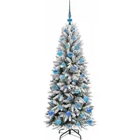 vidaXL Sapin de Noël artificiel avec 150 LED avec support Blanc 150 cm