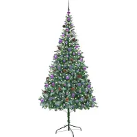 vidaXL Sapin de Noël artificiel avec 300 LED Vert 210 cm PVC et Acier