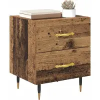 vidaXL Cabinet de chevet avec tiroir Bois ancien 40 x 35 x 47.5 cm