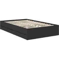 vidaXL Cadre de lit avec tiroirs Noir 120 x 190 cm Bois d'ingénierie