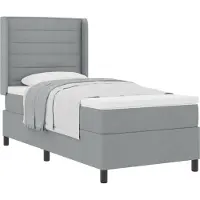 vidaXL Lit boxspring avec matelas Gris clair 200 x 80 cm Tissu