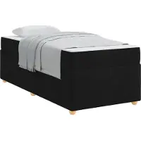 vidaXL Cadre de lit avec matelas Noir 90 x 200 cm Tissu