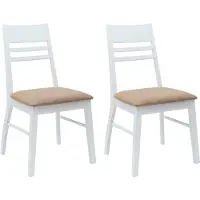 vidaXL Chaise de salle à manger 2 pcs Blanc 43 x 54 x 89 cm Bois massif de caoutchouc