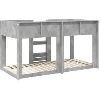 vidaXL Lit superposé pour enfants Béton Gris 80 x 200 cm Bois composite