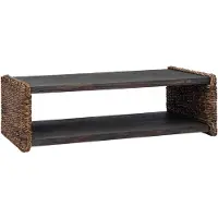 vidaXL Table basse Nature 110 x 55 x 35 cm en bois d'acajou massif
