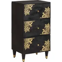 vidaXL Buffet avec étagère noir 40 x 33 x 75 cm bois massif mangue