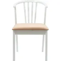 vidaXL - 2 chaises de salle à manger, en bois d'hévéa massif, blanches et marron