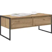 vidaXL Table basse artisanale chêne 100 x 46 x 40 cm bois composite